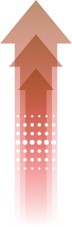 Flèche rouge avec filtration sur le dessus