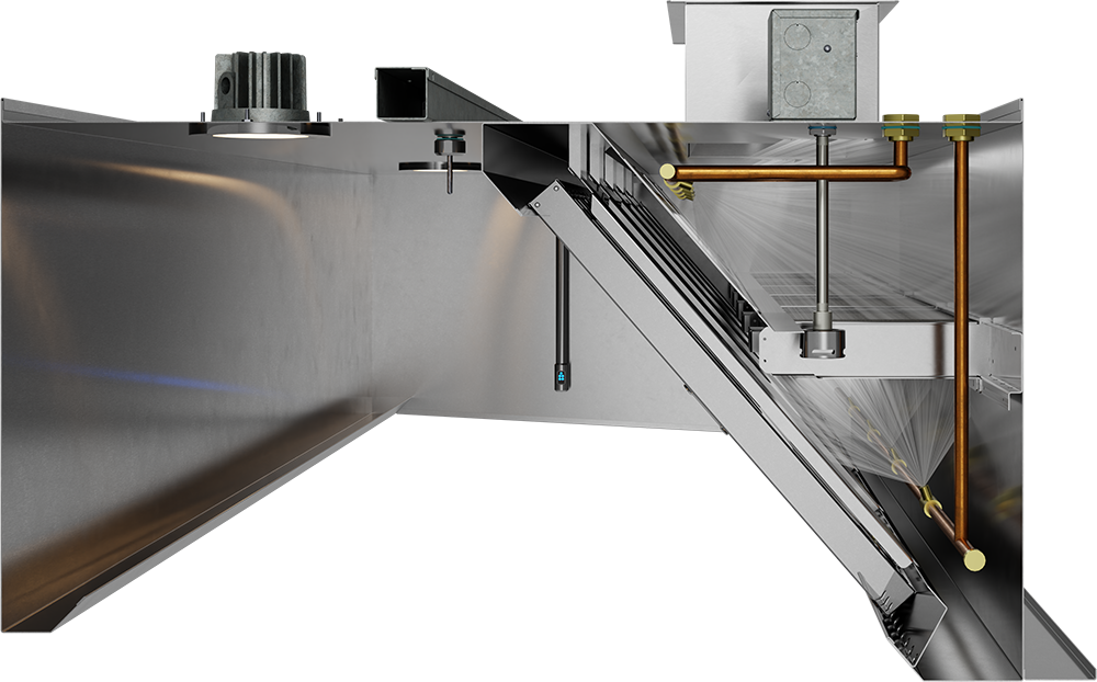 Hotte à filtration haute efficacité intégrée pour cuisine professionnelle 